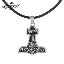LIKGREAT Supernatural Thor's Hammer Pendant Necklace Vintage Viking Axe Triqueta Necklace Talisman Magic Amulet Jewelry Gifts 2024 - buy cheap