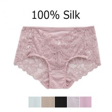 1PC 100% Pure  Silk Women's Sexy Lace Briefs Panties Underwear Lingerie M L XL SS013 2024 - buy cheap