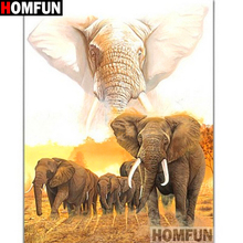 HOMFUN Full Square/Round Drill 5D DIY Diamond Painting "Animal elephant" Embroidery Cross Stitch 5D Home Decor Gift A16256 2024 - buy cheap