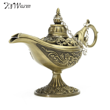 KiWarm Traditional Hollow Out Fairy Tale Aladdin Magic Lamp Tea Pot Genie Lamp Vintage Retro Toy For Home Decor Ornaments 2024 - buy cheap