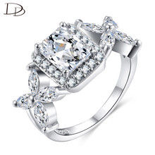 DODO Lovely Princess Ring AAA Zircon Flowers Square Rings For Women Wedding Engagement Jewelry Fashion Anillos Mujer Ra0149 2024 - buy cheap