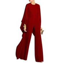 Spring Summer Women Jumpsuit Large Size High Waist Chiffon Pants Batwing Sleeve Loose Elegant Solid Office Rompers 2024 - buy cheap