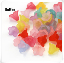 Komee Beads Retail 1500pcs/lot 10*14mm Acrylic Lily Flower Spacer Beads Caps Frosted Transparent Jewelry Findings Bead Wholesale 2024 - buy cheap