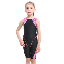 Bañador deportivo profesional para niñas, traje de baño de una pieza para entrenamiento en piscina, novedad 2024 - compra barato
