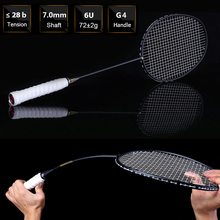 1 Pair Ultralight 6U 72g Strung Badminton Racket Professional Carbon Badminton Racquet Set 22-28 LBS free Grips and Wristband 2024 - buy cheap