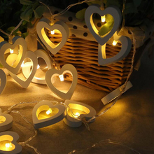 Веревка Lingts с батареей АА деревянный персик в форме сердца любовь лампа гирлянда освещение для спальни декор гостиной 2024 - купить недорого
