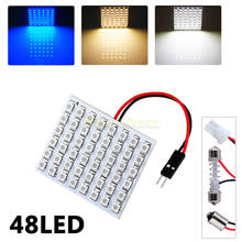 2 шт. T10 Led BA9S Festoon Dome 48 SMD Синий Белый Янтарный Панель Светодиодная лампа для салона автомобиля w5w c5w t4w лампы Автомобильный светильник источник парковки 2024 - купить недорого