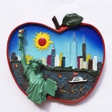 Imán tridimensional conmemorativo para nevera, imán decorativo de viaje de Nueva York, plateado 2024 - compra barato