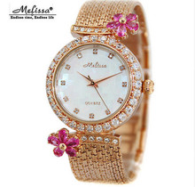 MELISSA Brand Romantic Crystal Flower Dress Watches Women Tassels Bracelet Wrist watch Japan Quartz Relogios Montre Femme F8190 2024 - buy cheap