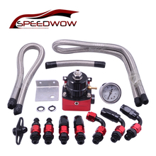 Speedwow ajustável kit regulador de pressão de combustível frp regulador de pressão de combustível com calibre/6an mangueira/mangueira de óleo adaptador de encaixe final 2024 - compre barato