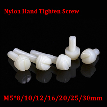 Tornillo de nailon M5 para apretar a mano, tornillos moleteados ranurados de plástico, aislamiento antioxidante, M5 x 8/10/12/16/20/25/30mm, 100 Uds. 2024 - compra barato