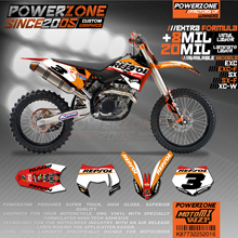 PowerZone Custom Team Graphics Backgrounds Decals 3M Stickers Kit For KTM SX SXF MX EXC XCW Enduro 125cc to 500cc 2007-2011 016 2024 - buy cheap