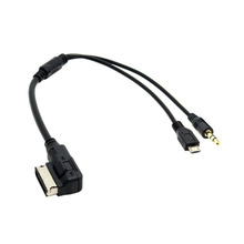 3.5mm Aux Music Interface AMI MDI to Mini USB Adapter Cable for Audi A3/A4/A5/ A6/ TT/Jetta/ GTI/ GLI/ Passat/ CC/ Touareg 2024 - buy cheap
