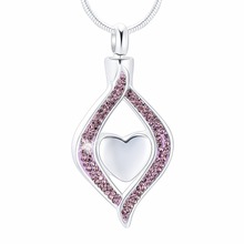 Crystal Teardrop Heart Urn Necklace Silver Plating Cremation Urn Pendant Memorial Urns Keepsake Jewelry Gift For Women 2024 - buy cheap