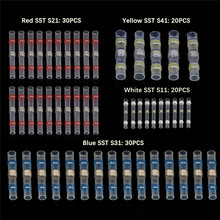 100PCS Solder Seal Heat Shrink Butt Connectors Waterproof Soldering Sleeve Electrical Wire Cable Terminals Connectors Assortment 2024 - buy cheap