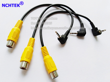 NCHTEK 2,5 мм штекер стерео к RCA гнездо AV адаптер кабель, 2,5 мм штекер к RCA гнезду для GPS видео входа/Бесплатная доставка/10 шт. 2024 - купить недорого