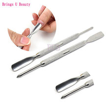 2 Way Spoon Pusher Stainless Steel Cuticle Remover Sharp End Double Sided Dead Skin Push Nail Art Tools Cuticle ManicurePedicure 2024 - buy cheap