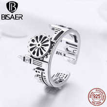 BISAER 925 Sterling Silver London City Rings For Women Adjustable Building Finger Ring Anel Sterling Silver Jewelry ECR474 2024 - buy cheap