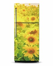 3D Dishwasher Refrigerator Freeze Door Sticker Sunflowers Field Kid's Art Fridge Door Cover Wallpaper Kitchen Accessories 2024 - buy cheap