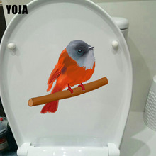YOJA 21.2X19.4CM Lovely Bird Toilet Wall Sticker Decal Home Decoration Funny Animal T3-1230 2024 - buy cheap