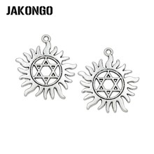 Antique Silver Plated Hexagram Sun Charms Pendants for Bracelet Jewelry Making DIY Handmade Craft 34x30mm 2024 - buy cheap