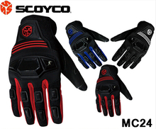 (1pair&3colors) Hot Promotion Motorcycle Full Finger Summer Glove Rubber Shell Racing Gloves(Scoyco MC24) 2024 - buy cheap