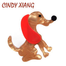CINDY XIANG Acetate Fiber  Acrylic Cute Dog Brooches for Women Fashion Large Animal Brooch Pin Handmade New Design Jewelry Gift 2024 - buy cheap