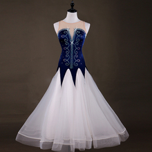 Señora sin mangas vestido de baile niñas vestido de competición de baile diamante decoración femenina nuevo vals salón de baile diamante falda D-0144 2024 - compra barato