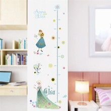 Cartoon Anna Elsa Growth Chart Wall Stickers For Kids Room Home Decoration Diy Anime Frozen Wall Decals Height Measure Mural Art 2024 - buy cheap