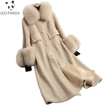 2021 novo inverno casaco de pele de raposa natural gola outwear casaco de pele de lã real 2024 - compre barato