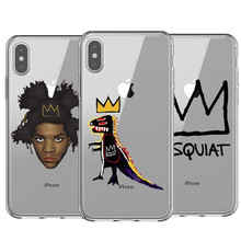Чехол для iPhone X 5 S 5S XR XS Max XS 6 6S 7 8 Plus, мягкий силиконовый чехол для телефона Minason Jean Michel Basquiat 2024 - купить недорого