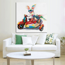 Canvas Art Cheap 100% Hand painted Modern Abstract Funny Animal Oil Painting Modern Living Room Wall Decor Picture no Framed 2024 - buy cheap