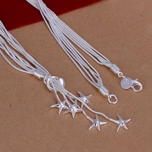 Wholesale  jewelry silver plated Five Star Lines Necklace,New Design Pendants Necklace, SMTN091 2024 - buy cheap