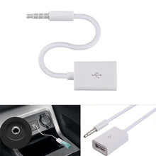 Car MP3 3.5mm Male AUX Audio Plug Jack To USB 2.0 Female Converter Cable Cord 2024 - buy cheap