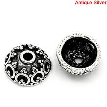 DoreenBeads Zinc metal alloy Beads Caps Flower Antique Silver Color(Fits 20mm Beads)Pattern Pattern 10mm(3/8")x 10mm(3/8"),8 PCs 2024 - buy cheap