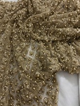 New arrival Cyndi-1010548 french net lace fabric with glued glitter sequins lace african tulle lace fabric 2024 - buy cheap