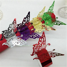 100pcs Creative Butterfly Shape Laser Cut Paper Napkin Ring for Wedding Party Dinner Table Decoration Napkin Buckle 6Z SH092 2024 - buy cheap