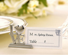 Wholesale 500 Pcs/Lot Silver Love Place Card Holder for Bridal Shower Wedding Favor / Dinner Party Table Decoration casamento 2024 - buy cheap