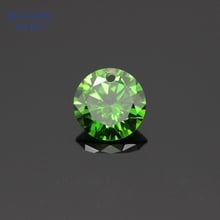 Pedras cz de zircônia cúbica verde brilhante redonda aaaaa com buraco único para fazer joias diy contas 3 ~ 10mm de alta qualidade 2024 - compre barato