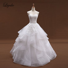 Liyuke Princess A Line Wedding Dress Organza and Tulle Ivory Color  Lace Up Bridal Dress Vestido de casamento 2024 - buy cheap