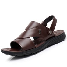 Sandalias informales de cuero suave para hombre, zapatos transpirables, cómodos, de fondo suave, para la playa, novedad de verano 2019 2024 - compra barato