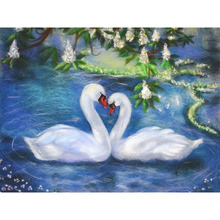 Full square/Round drill Diamond embroidery Swan couple 5D DIY diamond Painting Cross Stitch Rhinestone Mosaic decor 2024 - buy cheap