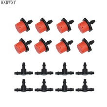 Irrigation DRIPPERS adjustable 8-hole red nozzle Barbed 1/4 tee Drip irrigation system water Nozzle plant watering 20pcs 2024 - buy cheap