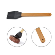1/2pcs 8'' Silicone Oil Brush Grill BBQ Basting Brush Wood Handle Kitchen Cooking Pastry Gadget Bread Butter Cream Barbecue Tool 2024 - compra barato