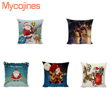 Santa Claus Dancing Cushion Cover Merry Christmas Pillow Cover Happy New Year Home Decor Throw Pillows Case Red Deer Covers 2024 - buy cheap