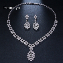Emmaya-pendientes de cristal cúbico para mujer, joyería con diseño de flores, Color oro blanco romántico, AAA, para boda 2024 - compra barato