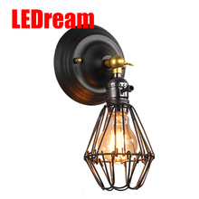 Creative personality is to restore ancient ways, wrought iron lamp, wall lamp American country cafe cages warehouse light bar 2024 - buy cheap