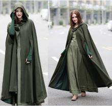 Medieval Cloak Hooded Coat Thin Women Vintage Gothic Cape Coat Long Trench Overcoat 2019 Women Halloween Cosplay Costume Cloak 2024 - buy cheap