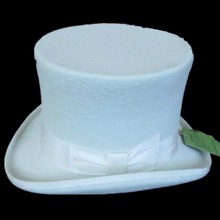 13.5cm(5.3inch) White Steampunk Hat DIY Top Hat Victorian President Traditional Wool Fedoras Hat 2024 - buy cheap