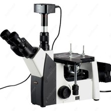 Microscópio metálico invertido-amscópio invertido trinocular elétrico + câmera de 9,1 mp 2024 - compre barato